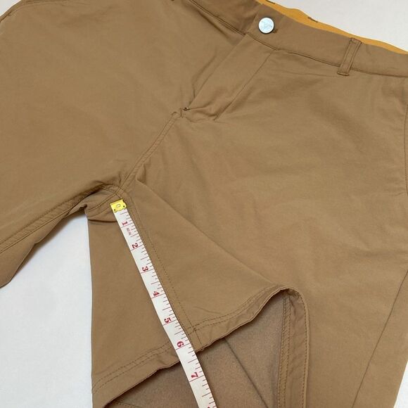 Avalon Tan Flat Front Shorts Casual Style - Picture 4 of 10